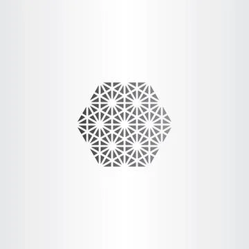 Hexagon with triangles geometry icon Illustrazione stock