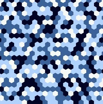 Hexagon Urban Camouflage seamless patterns Stock Illustration