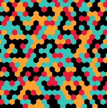 Hexagon Urban Camouflage seamless patterns Stock Illustration