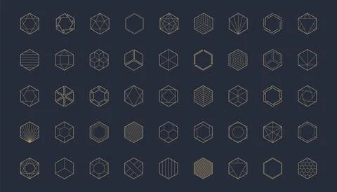 Hexagon vector design elements. Template for logo. Illustrazione stock