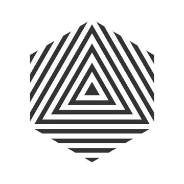 Hexagon vector geometric logo stripe cube tile Illustrazione stock