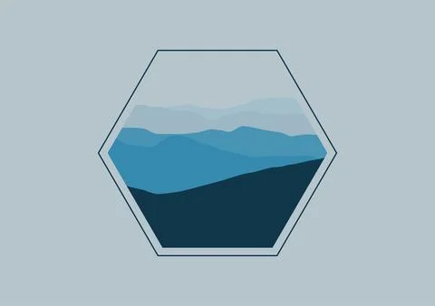Hexagon vector illustration of nature Stock Illustration