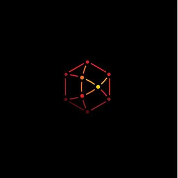 Hexagon vector logo concept line style. Communication Play button isolated icon Stock Illustration