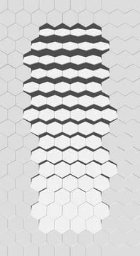 Hexagon vector texture. Hexagonal grid repeat pattern. Geometric pattern mono Stock Illustration
