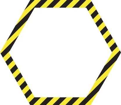 Hexagon Warning Striped Frame Stock Illustration