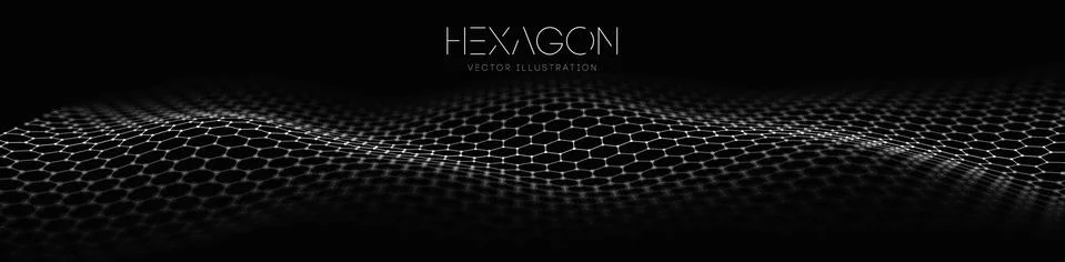 Hexagon wave vector template. Modern 3d graphic geometric background. Digital Stock Illustration