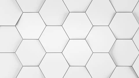 Hexagon White Background Close-up in Seamless Random Motion. Beautiful Abstract Stock Footage 155754890