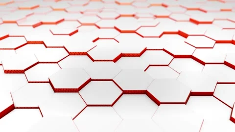 Hexagon White Red 01 Stock Footage 161886172