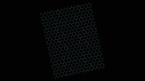 Hexagon wire animation super zoom in the end, concept quantum cryptography se Stock Footage 171850243