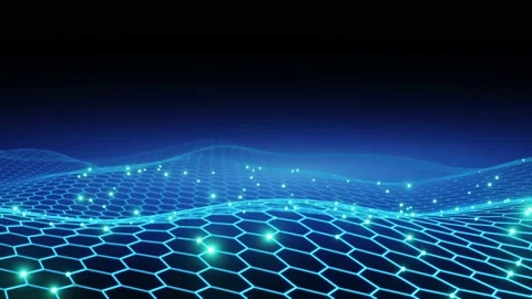 Hexagon wire connection network technology background. Stock Footage 236641401