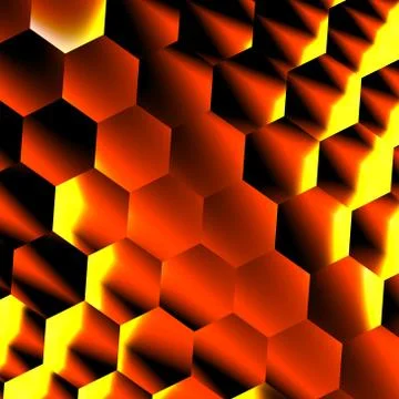 Hexagonal 3d Effect. Golden Geometric Background. Abstract Digital Polygon Il Stock Illustration
