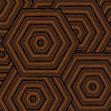 Hexagonal abstract Aboriginal line painting in vector format. Stock Illustration