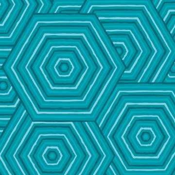 Hexagonal abstract Aboriginal line painting in vector format. Stock Illustration