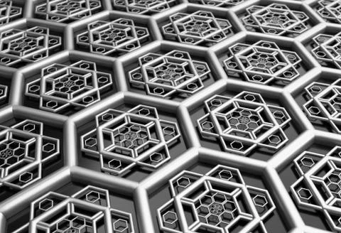 Hexagonal abstract background 3d illustration Stock Illustration