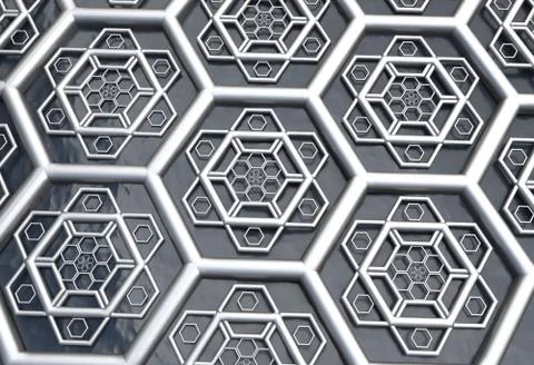 Hexagonal abstract background 3d illustration Illustrazione stock