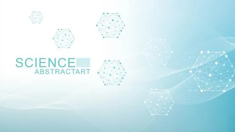 Hexagonal abstract background. Big Data Visualization. Global network connection Illustrazione stock