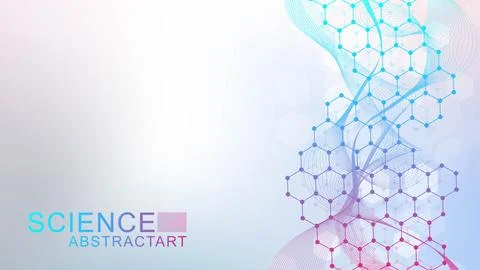 Hexagonal abstract background. Big Data Visualization. Global network connection Stock Illustration