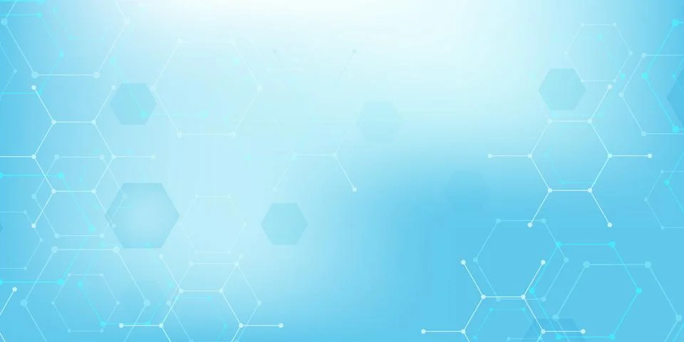 Hexagonal abstract background. Big Data Visualization. Global network connection Stock Illustration