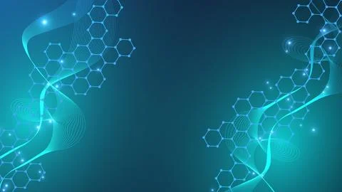 Hexagonal abstract background. Big Data Visualization. Global network connection Stock Illustration
