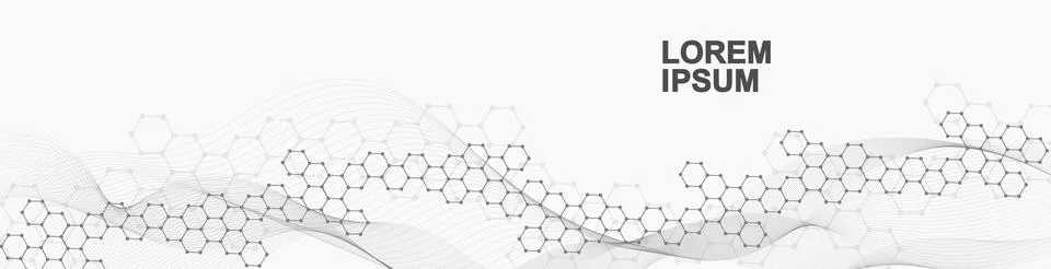 Hexagonal abstract background. Big Data Visualization. Global network connection Stock Illustration