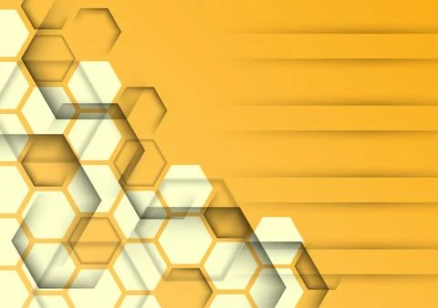 Hexagonal abstract background, hi-tech honeycomb texture, vector illustration Illustrazione stock