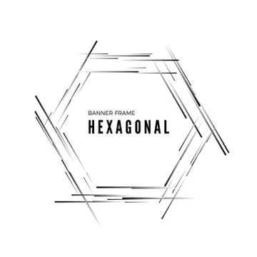 Hexagonal abstract modern banner. Geometric shape frame. Vector illustration  Stock Illustration