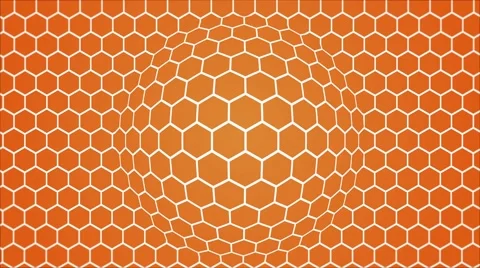 Hexagonal abstract scifi microscope style modern motion background loop orange Stock Footage 60522293