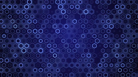 Hexagonal abstract technology loop background. Geometric blue pattern Stock Footage 288024631