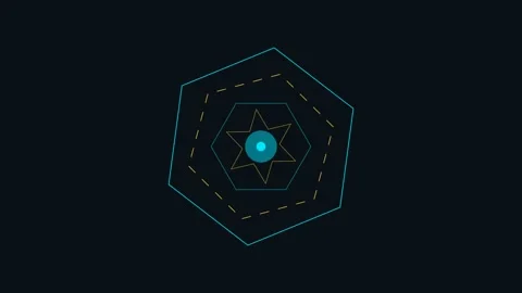 Hexagonal Arcane Shield Array Animation 库存影片 344383451