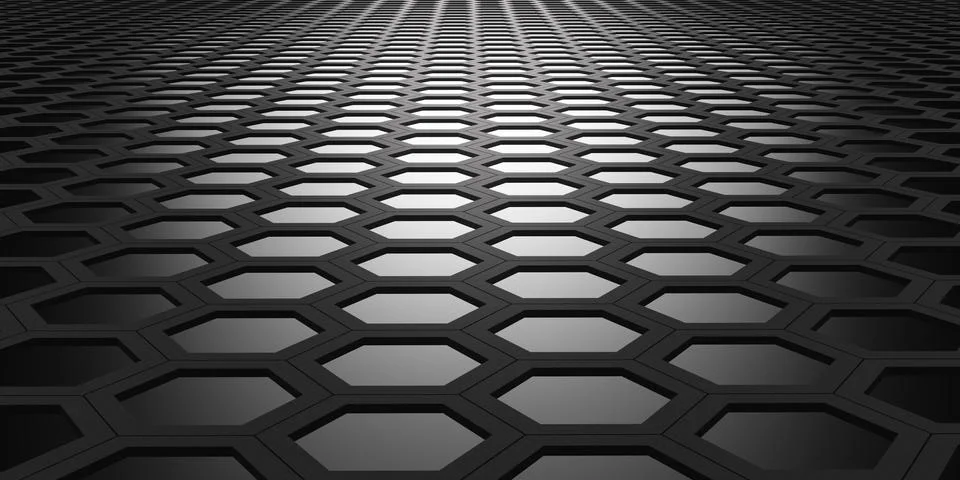 Hexagonal area Hexagon nest Abstract geometry Hexagonal steel material Illustrazione stock