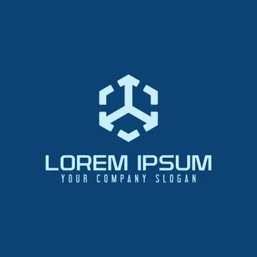 Hexagonal arrow logo design concept template Stock Illustration