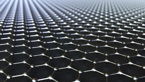 Hexagonal atomic structure. Nanotechnology or modern science related loopable Stock Footage 91617604