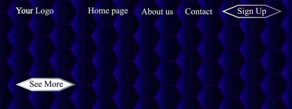 Hexagonal background website landing page. Template for websites or applicat 库存插图