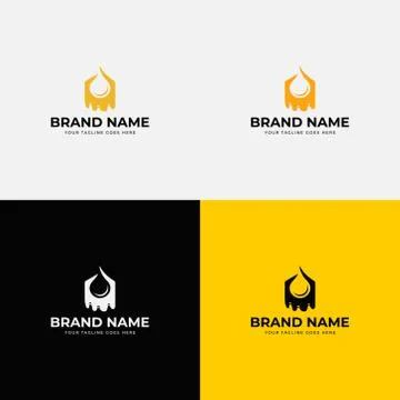 Hexagonal bee honey logo design vector concept template illustration for hone Stock Illustration