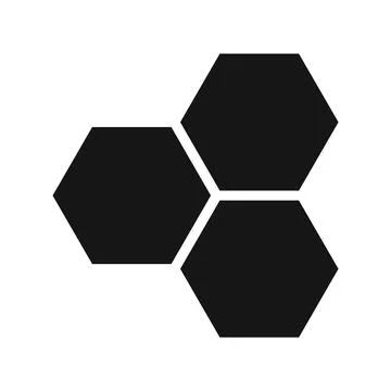 Hexagonal Beehive Cells Icon Isolated Vector Stock Illustration