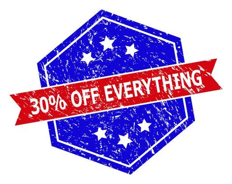 Hexagonal Bicolor 30% OFF EVERYTHING Rubber Stamp with Rubber Texture Stock Illustration