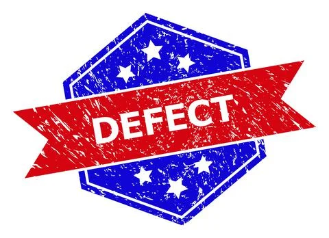 Hexagonal Bicolor DEFECT Rubber Stamp with Rubber Texture 스톡 일러스트