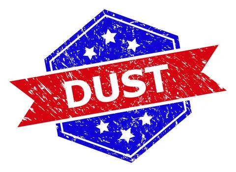 Hexagonal Bicolor DUST Rubber Stamp with Rubber Style Stock Illustration