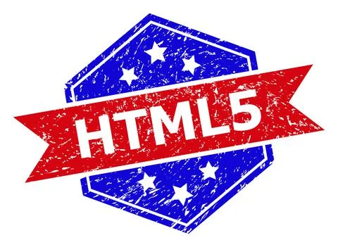 Hexagonal Bicolor HTML5 Rubber Stamp with Rubber Style Stockillustratie