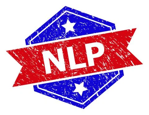 Hexagonal Bicolor NLP Seal with Unclean Style Stock Illustration
