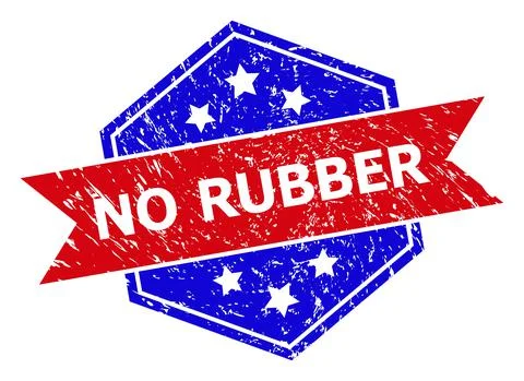 Hexagonal Bicolor NO RUBBER Stamp with Distress Surface Stock-Illustration