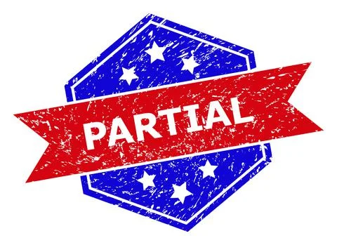 Hexagonal Bicolor PARTIAL Watermark with Unclean Style Stock Illustration