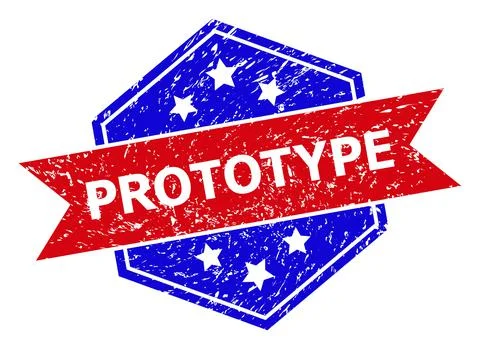 Hexagonal Bicolor PROTOTYPE Stamp Seal with Rubber Style イラスト素材