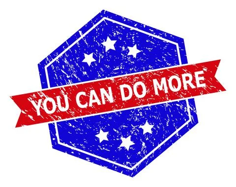 Hexagonal Bicolor YOU CAN DO MORE Rubber Stamp with Rubber Surface Ilustración de archivo