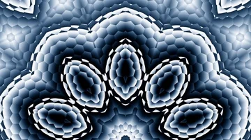 Hexagonal Black White Gray Kaleidoscope Motion Background Loop 3 Stock Footage 85538013