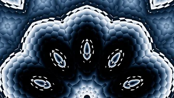 Hexagonal Black White Gray Kaleidoscope Motion Background Loop 4 Stock Footage 85538229