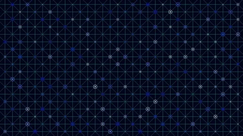Hexagonal blue grid pattern on dark background repeating white dot design Stock-Footage 292941150