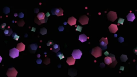 Hexagonal bokeh lights motion graphics with night background Stock Footage 143056109