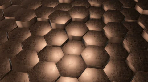 Hexagonal Bronze Background. Loop Stock Footage 51395285