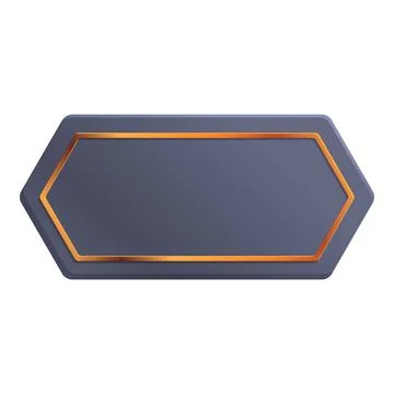 Hexagonal button with golden frame creating elegant space for text Stock Illustration